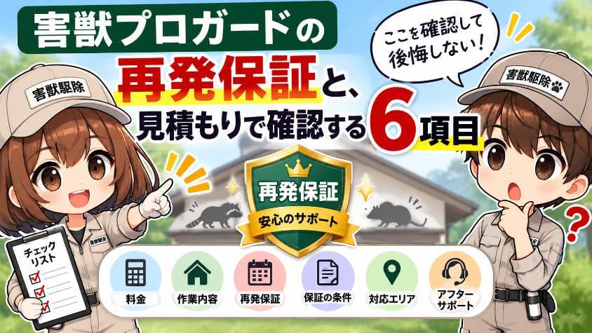 害獣プロガードの再発保証と、見積もりで確認する6項目