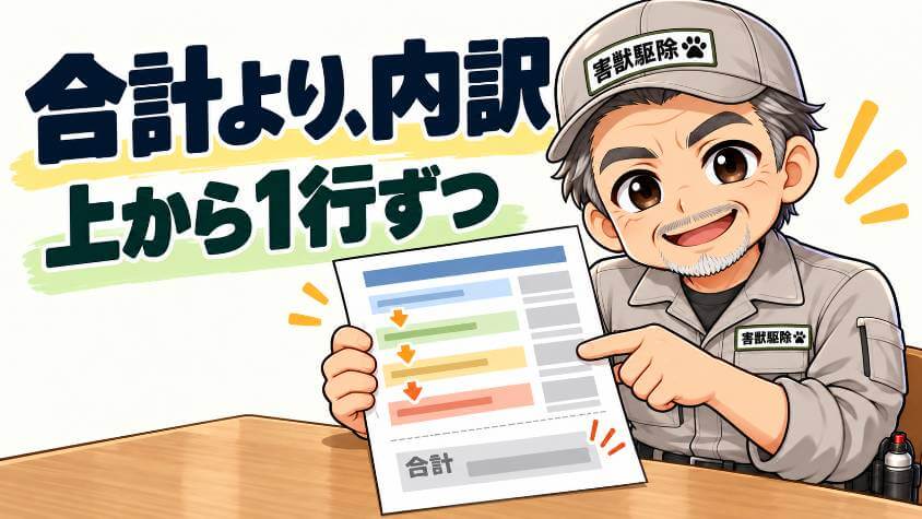 見積書にほしい行と、ないときに聞く一言