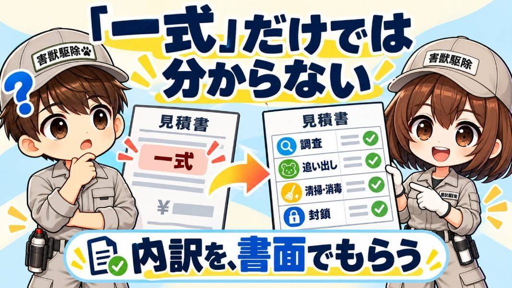 見積書は、作業ごとに行が分かれているかを見る