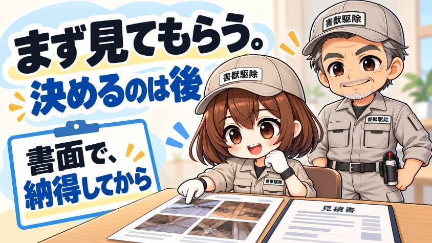 まとめ｜駆除太郎は「まず見てもらう先」として使い、書面で決める