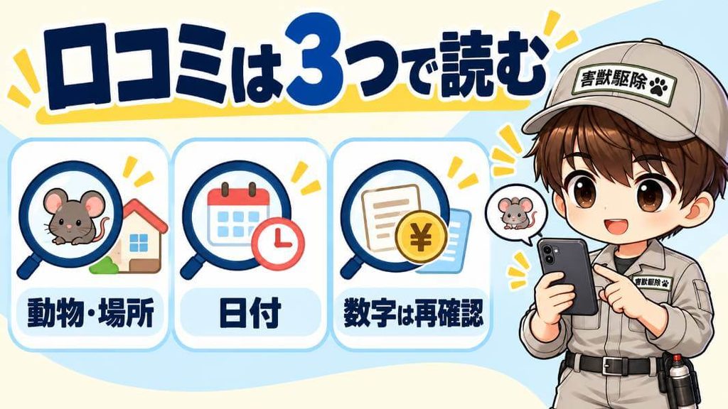 口コミが読める場所と、読むときに見る3つのこと