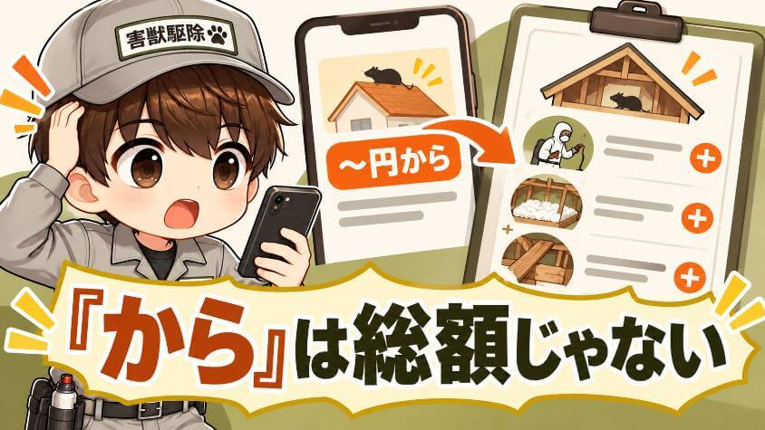 「〜円から」は屋根裏の総額ではない