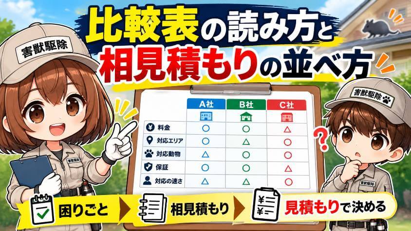 比較表の読み方と、相見積もりの並べ方