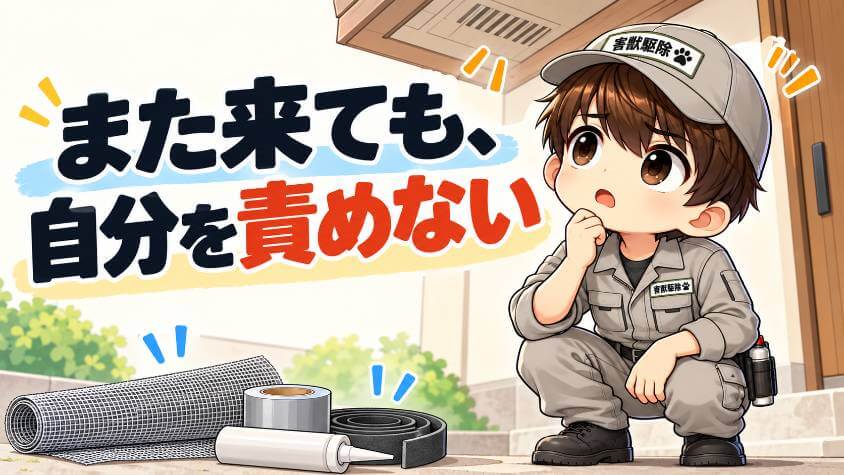 自分で追い出した・ふさいだのに、また来たとき