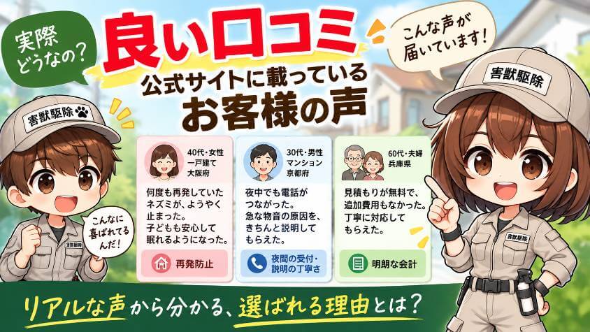 良い口コミ|公式サイトに載っているお客様の声