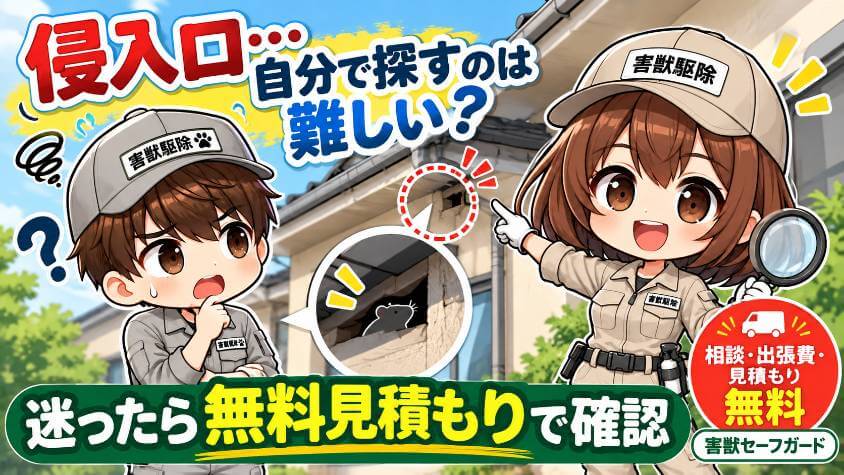 自分では難しいと分かったら、害獣セーフガードの無料見積もりで侵入口を確かめる