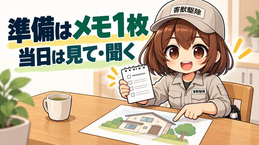 頼む前のメモと、現地調査の日の流れ