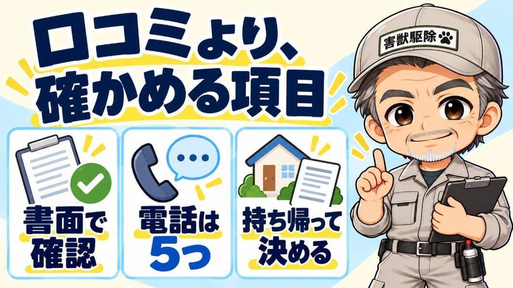 まとめ｜口コミは点数でなく、書面で確かめる