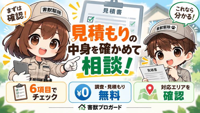 見積もりの中身を確かめて、害獣プロガードに相談する