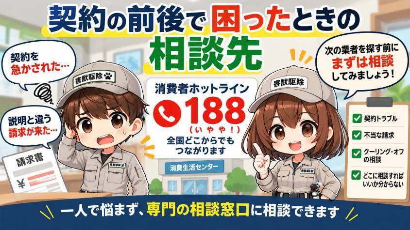 契約の前後で困ったときの相談先