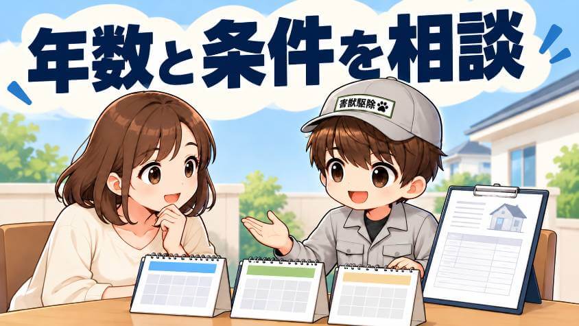 保証の年数と条件を、見積もりの場で相談して決めたい