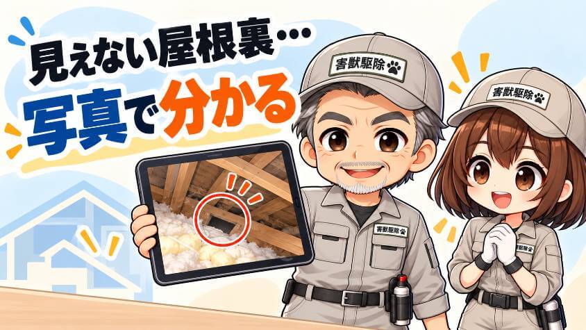 3. 見えない屋根裏を、写真で見せてくれる