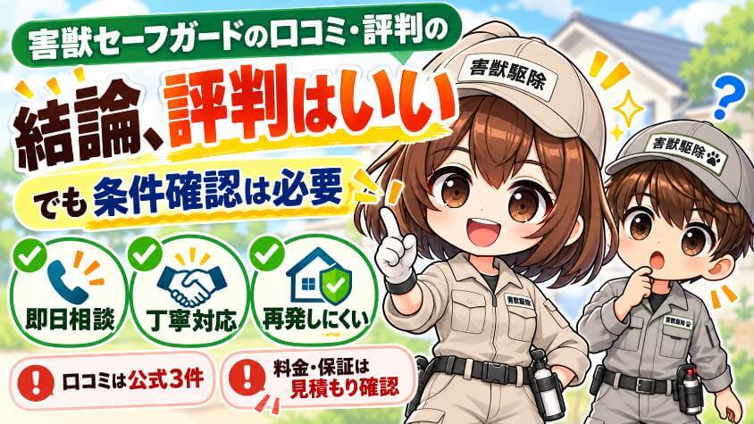 害獣セーフガードの口コミ・評判の結論