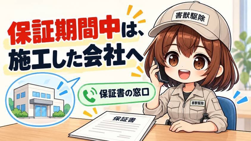 保証期間中なら、まず施工した会社へ。見たままを伝えればいい