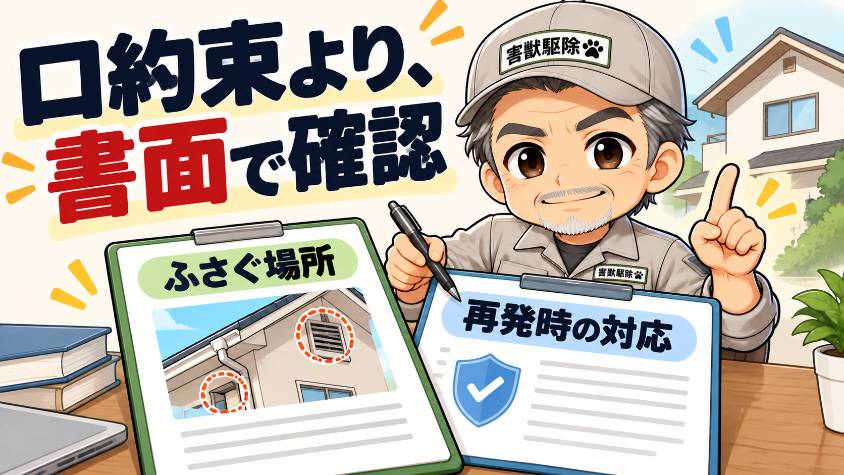 再発しにくくするには、頼む前に「ふさぐ場所」と「再発したときの扱い」を書面で