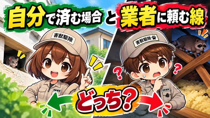 自分で済む場合と、業者に頼む線