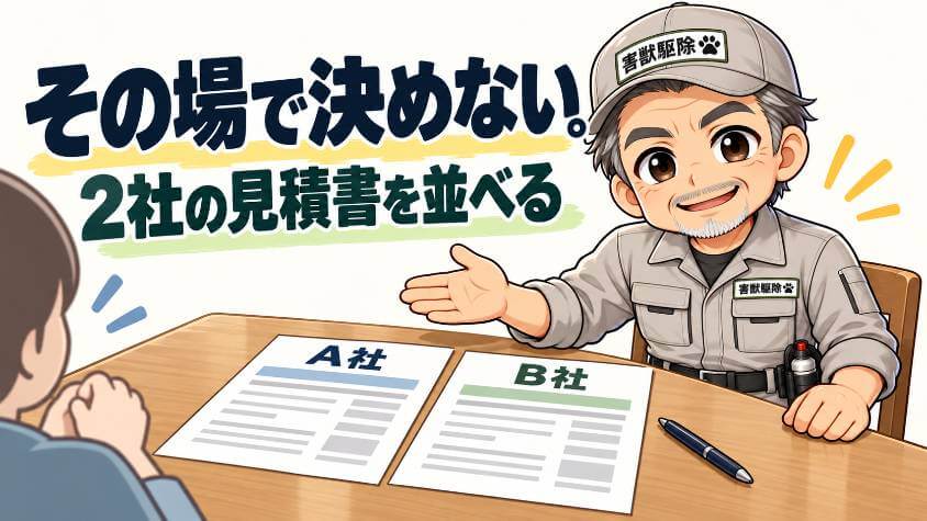 害獣駆除の見積もりは「その場で決めず、書面で2社を並べる」で判断できる