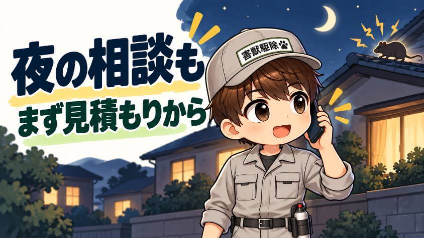 夜でも早めに見てもらい、見積もりを出してほしい