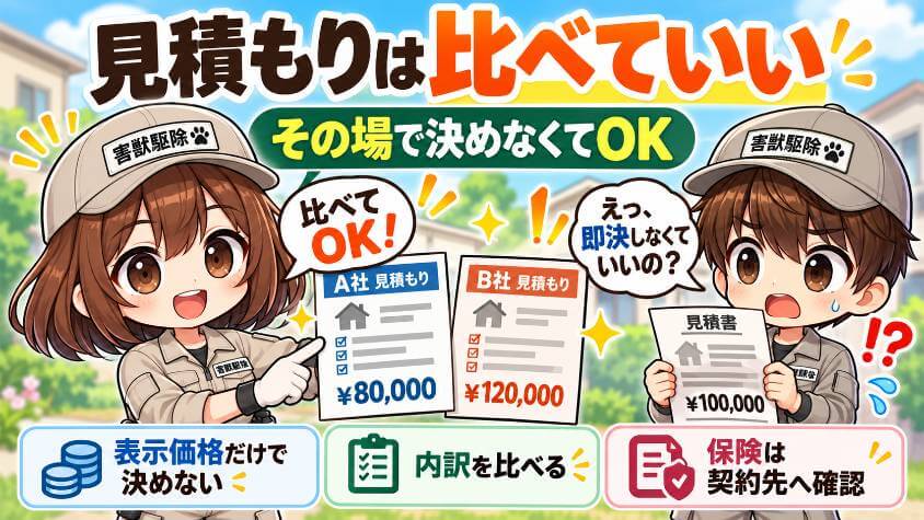 見積もりは比べていい。その場で決めなくていい