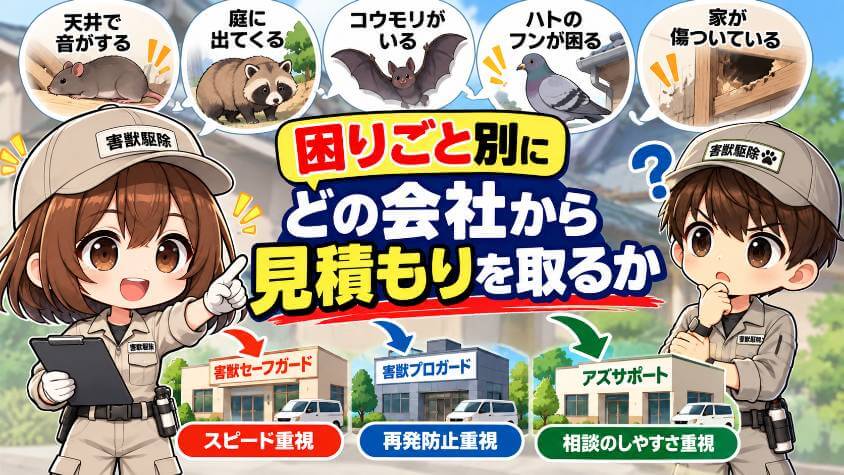 困りごと別に、どの会社から見積もりを取るか