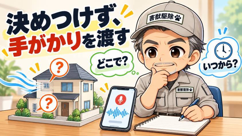 5つの場合と、記録で伝える手がかり・会社に聞く一言