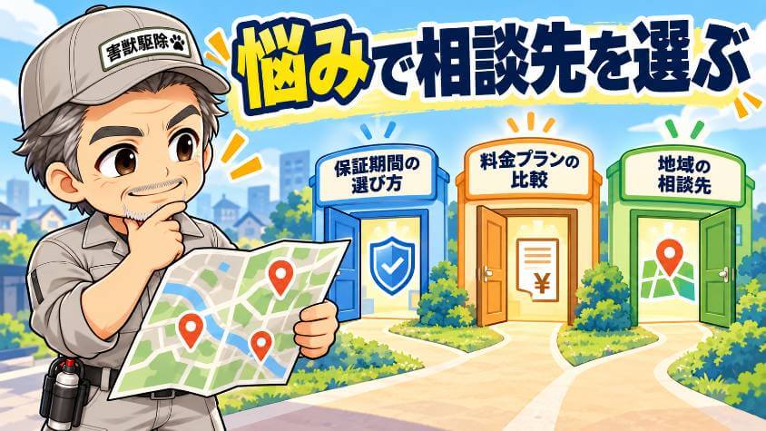 保証と見積もりの困りごと別に、見積もりを頼む先
