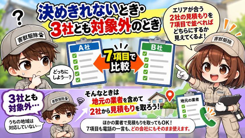 決めきれないとき・3社とも対象外のとき