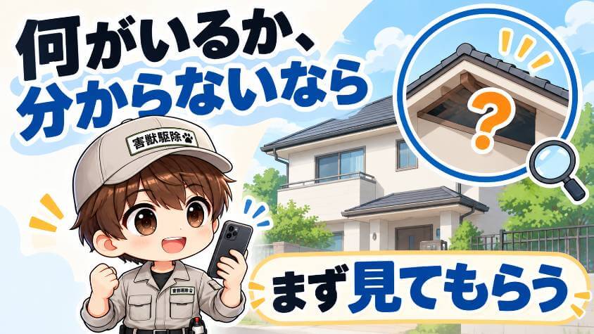 何の動物か分からないなら、駆除太郎に見てもらって見積もりをもらう