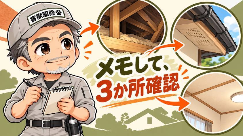 頼む前のメモと、現地調査で見てもらう場所