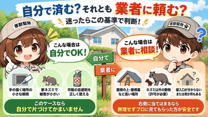 自分で済むケースと、頼んだほうがいいケース