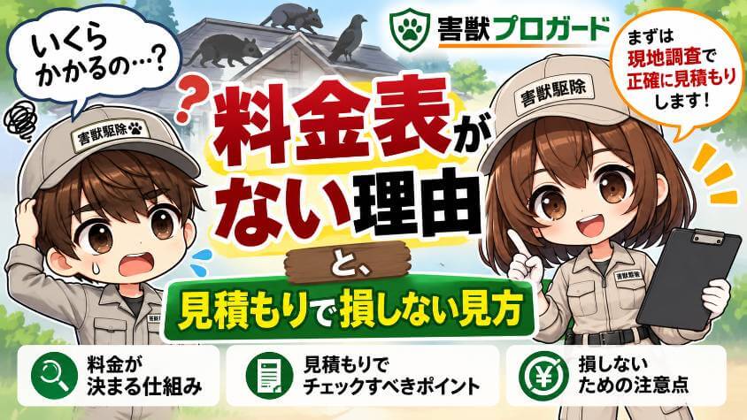 害獣プロガードの料金|料金表がない理由と、見積もりで損しない見方