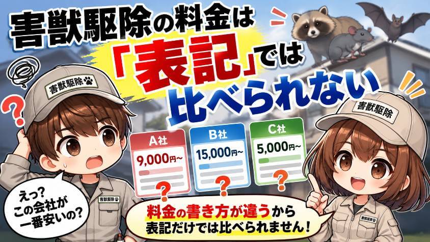 害獣駆除の料金は「表記」では比べられない