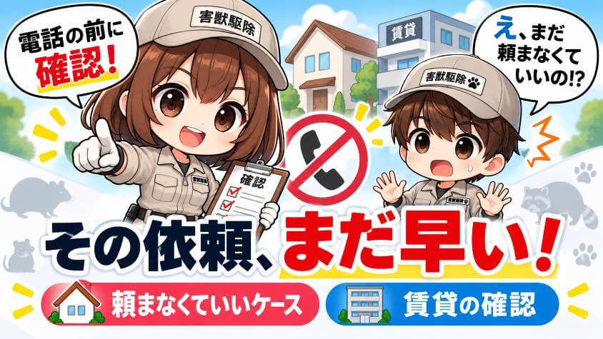 害獣プロガードに頼まなくていいケースと、賃貸の場合