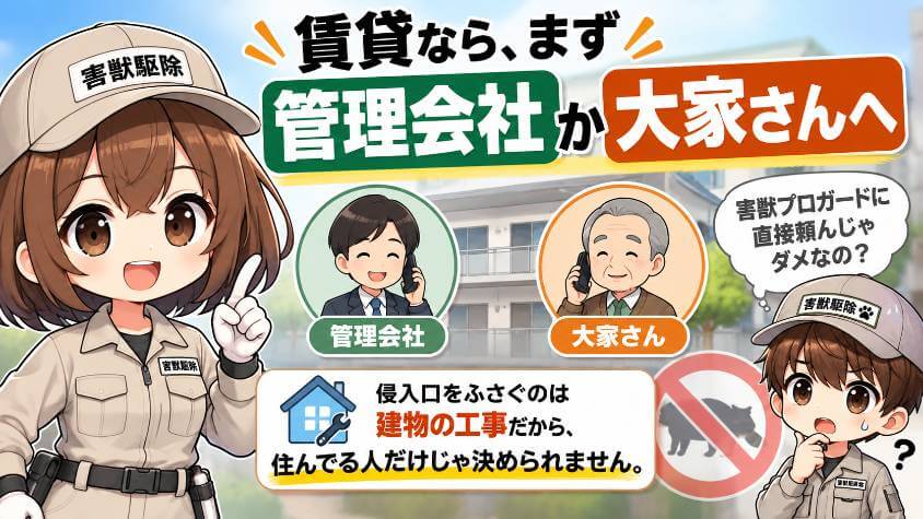 賃貸なら、まず管理会社か大家さんへ