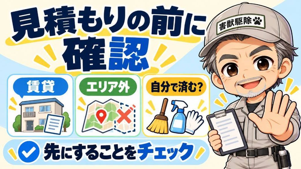 依頼の前に確かめたい場面｜賃貸・対象の地域の外・自分で済むとき
