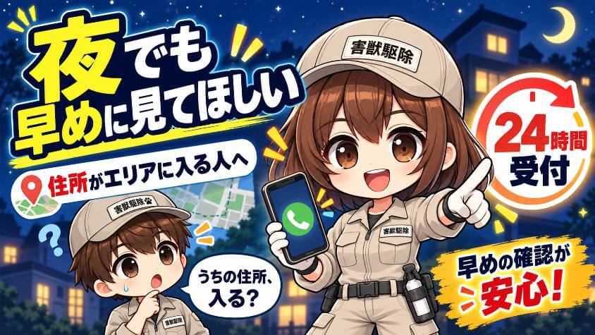 夜でも早めに見てほしい(住所がエリアに入る人)