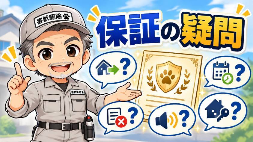 害獣駆除の保証で、よくある質問