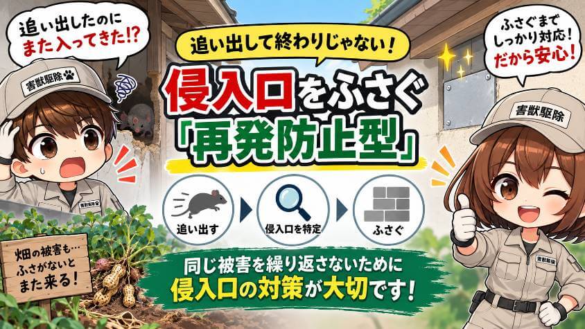 1. 侵入口をふさぐところまで行う「再発防止型」