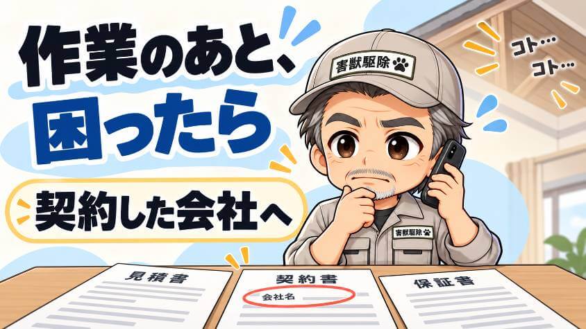 駆除太郎の紹介で作業したあと・契約で困ったときの相談先