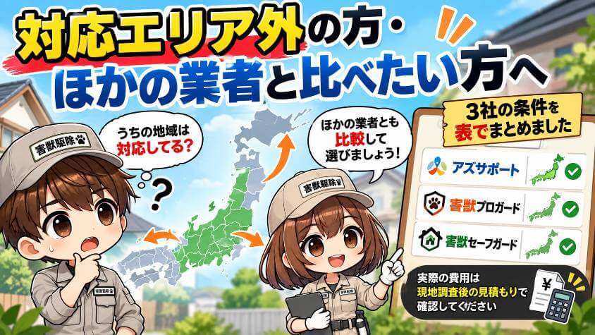 対応エリア外の方・ほかの業者と比べたい方へ