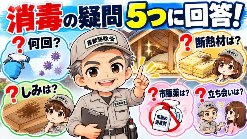 害獣駆除の消毒で、よくある質問