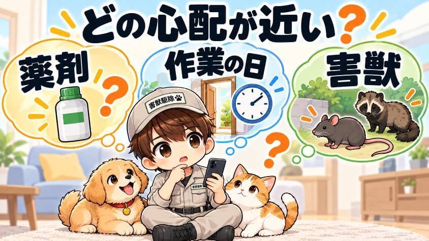 あなたの心配は、薬剤・作業の日・害獣のどれか