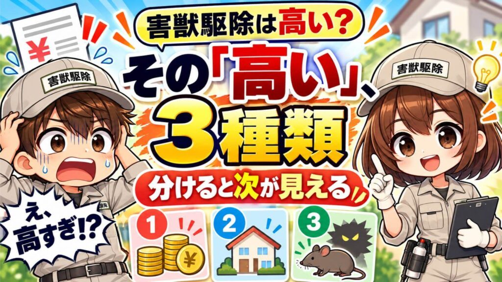 害獣駆除は高い？「高い」を3つに分けると、次にやることが決まる
