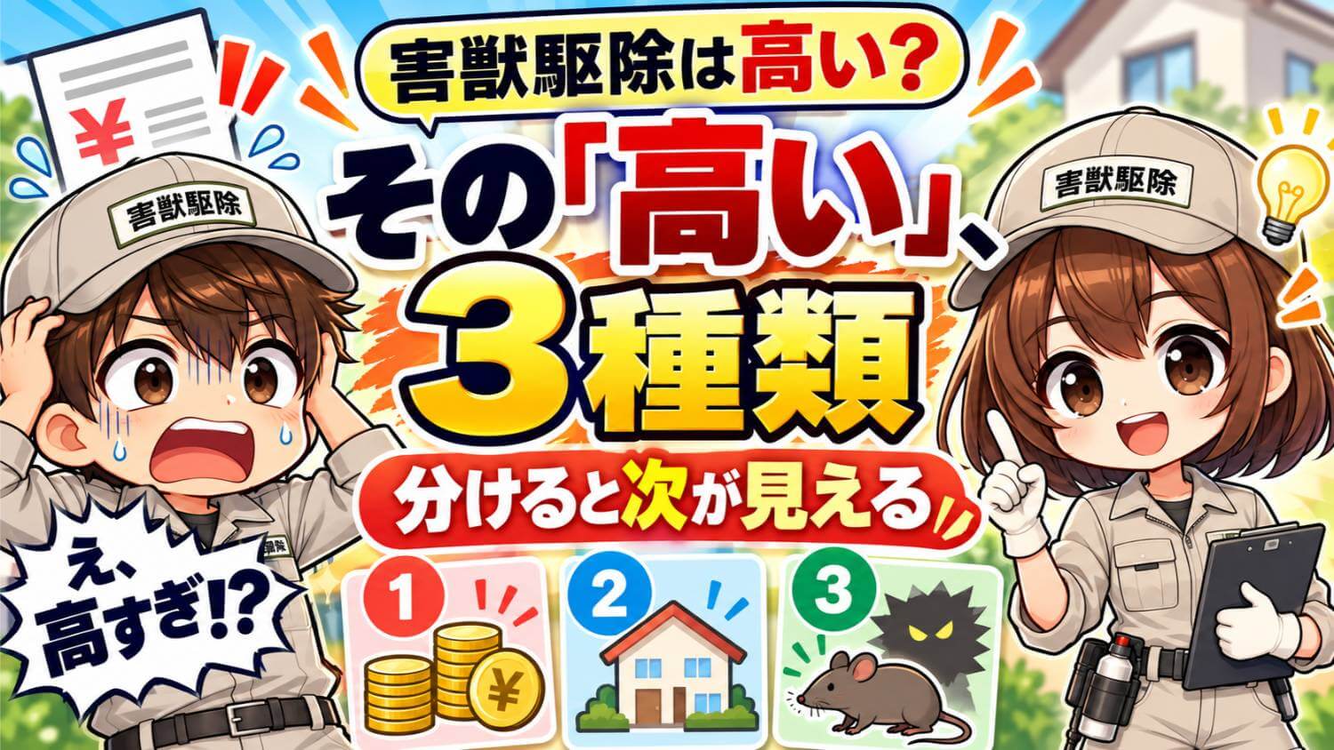 害獣駆除は高い？「高い」を3つに分けると、次にやることが決まる