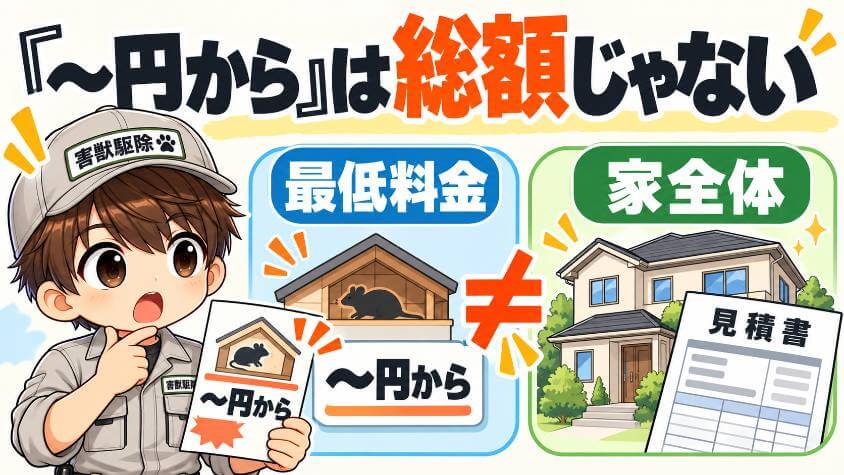 広告の最低料金は、家全体の総額ではない