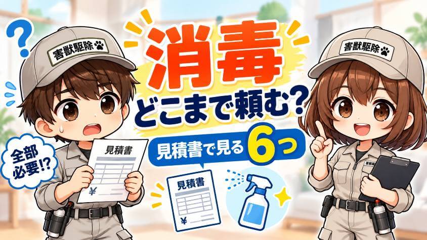 【害獣駆除の消毒】どこまで頼む？見積書で確かめる6つと範囲の決め方