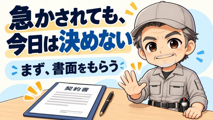 その場で契約や支払いを決めるよう言われたときの手順
