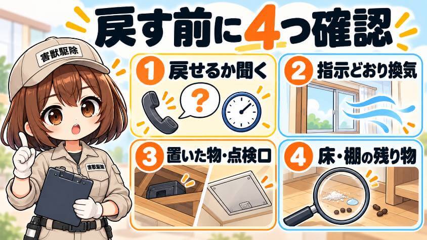 ペットを戻す前に確かめる4つ