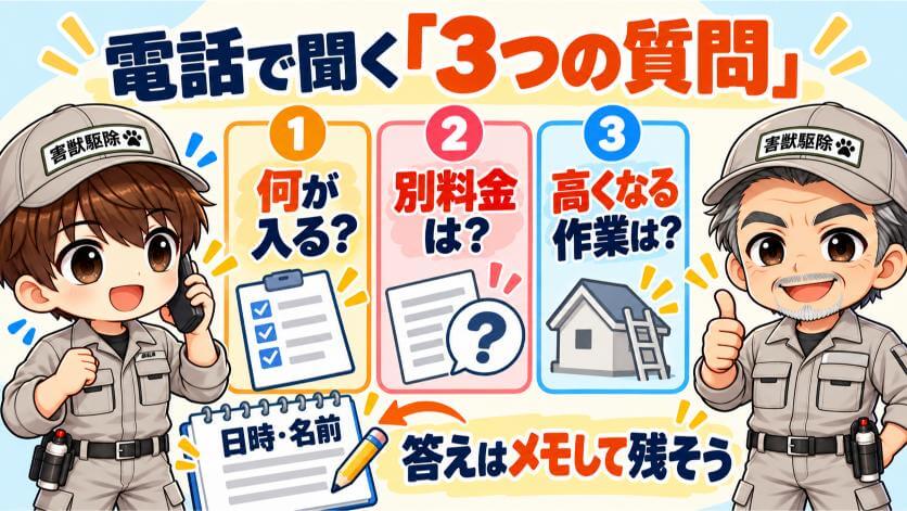 電話の段階で、金額の中身を聞く3つ