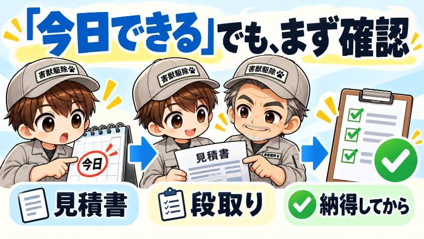 「今日から作業できます」と言われたら